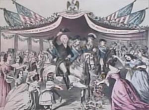 WASHINGTON'S RECEPTION BY THE LADIES.